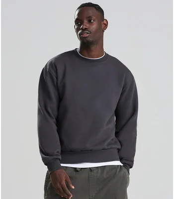 Just Hoods AWDis Vision Heavyweight Sweatshirt in Deep Black