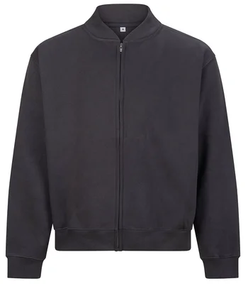 Just Hoods AWDis Signature Heavyweight Bomber Sweat Jacket in Solid Charcoal