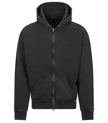 Just Hoods AWDis Vintage Washed Zoodie in Washed Black