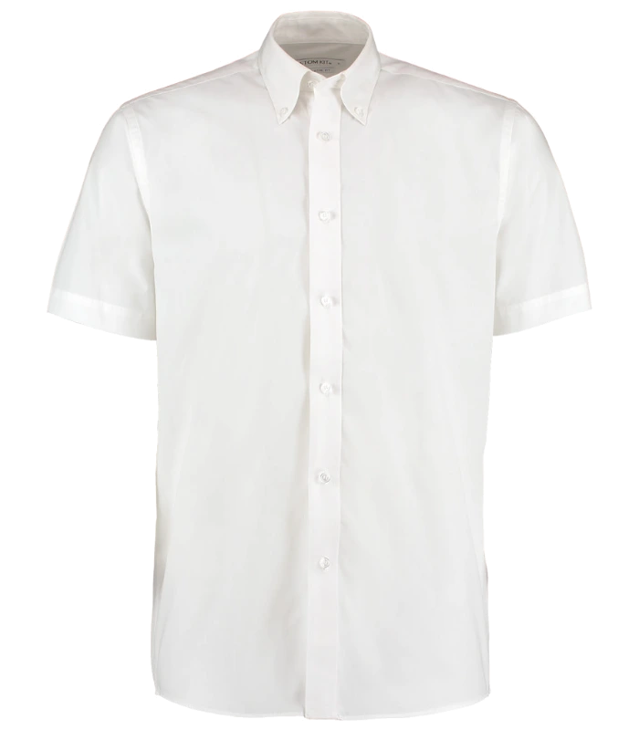 Kustom Kit Kustom Kit Short Sleeve Classic Fit Workforce Shirt in WHI