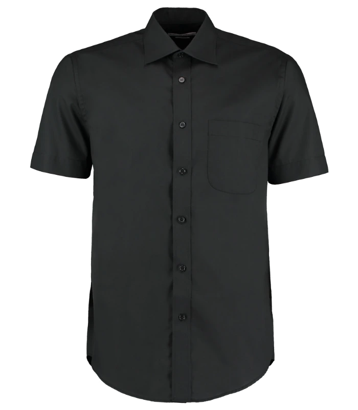 Kustom Kit Kustom Kit Short Sleeve Classic Fit Business Shirt in BLK