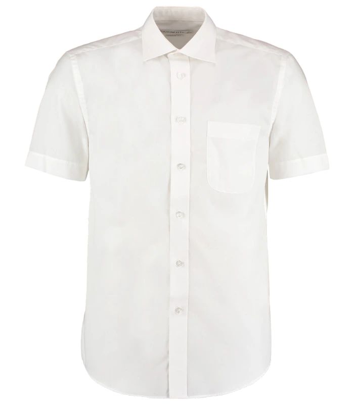 Kustom Kit Kustom Kit Short Sleeve Classic Fit Business Shirt in WHI