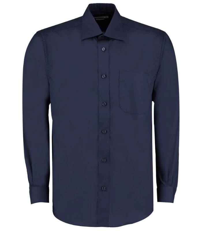 Kustom Kit Kustom Kit Long Sleeve Classic Fit Business Shirt in DKN