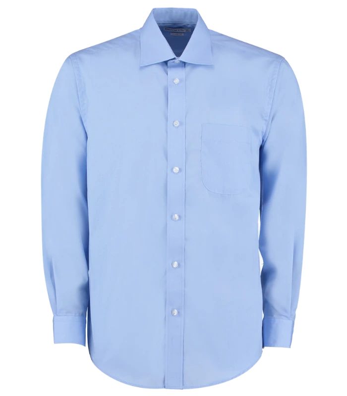 Kustom Kit Kustom Kit Long Sleeve Classic Fit Business Shirt in LBL