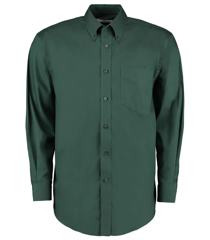 Kustom Kit Kustom Kit Premium Long Sleeve Classic Fit Oxford Shirt in BOT