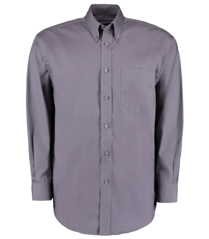 Kustom Kit Kustom Kit Premium Long Sleeve Classic Fit Oxford Shirt in CHA