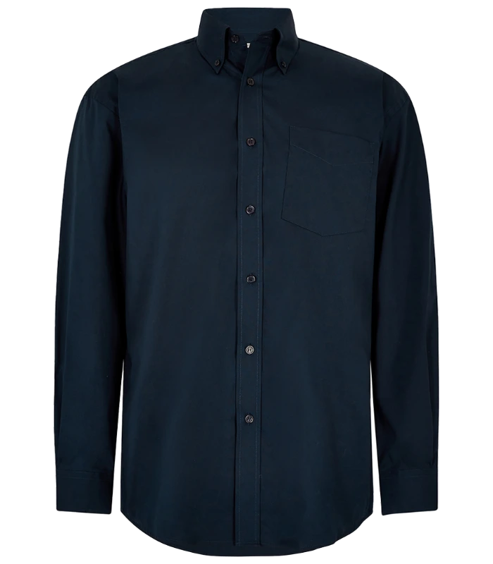 Kustom Kit Kustom Kit Premium Long Sleeve Classic Fit Oxford Shirt in DKN