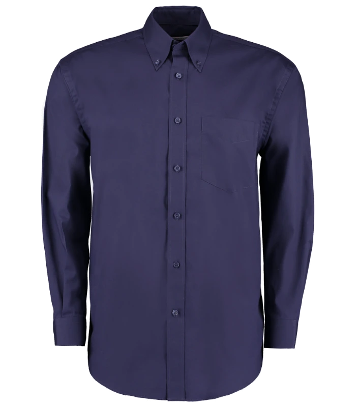 Kustom Kit Kustom Kit Premium Long Sleeve Classic Fit Oxford Shirt in MNV