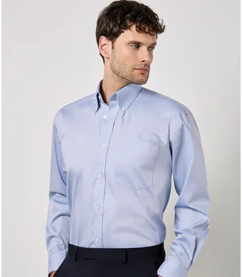 Kustom Kit Kustom Kit Premium Long Sleeve Classic Fit Oxford Shirt in LBL