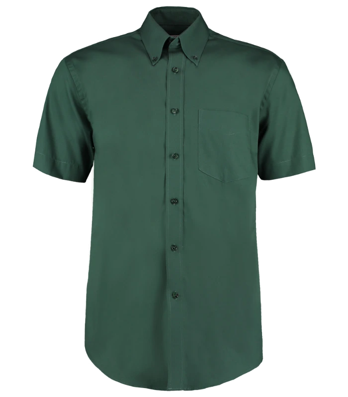 Kustom Kit Kustom Kit Premium Short Sleeve Classic Fit Oxford Shirt in BOT