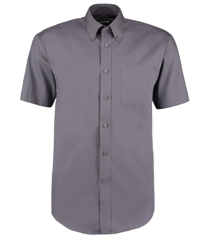 Kustom Kit Kustom Kit Premium Short Sleeve Classic Fit Oxford Shirt in CHA