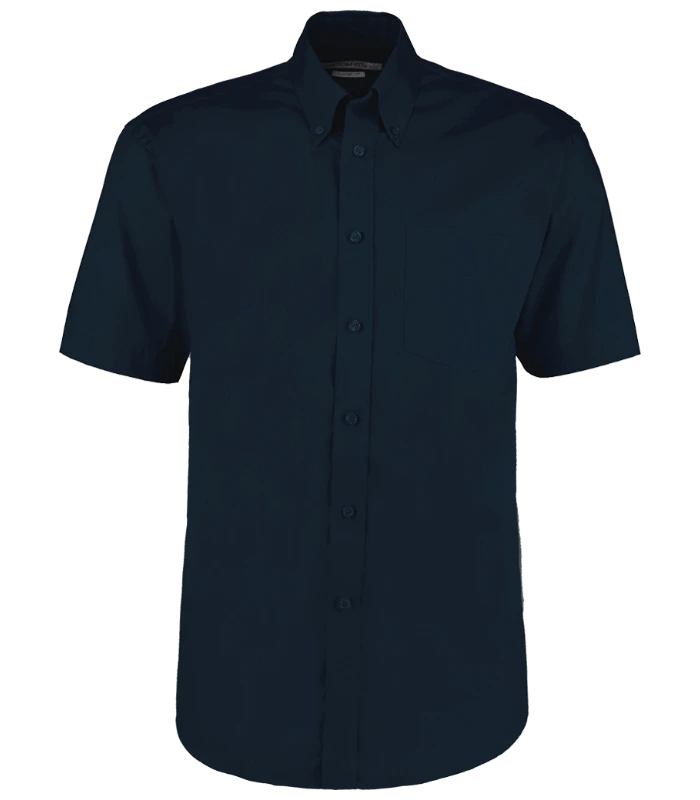 Kustom Kit Kustom Kit Premium Short Sleeve Classic Fit Oxford Shirt in DKN