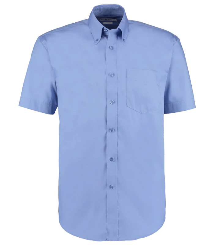 Kustom Kit Kustom Kit Premium Short Sleeve Classic Fit Oxford Shirt in MBL