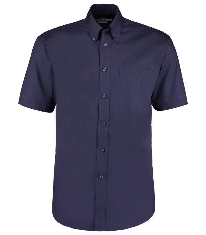 Kustom Kit Kustom Kit Premium Short Sleeve Classic Fit Oxford Shirt in MNV