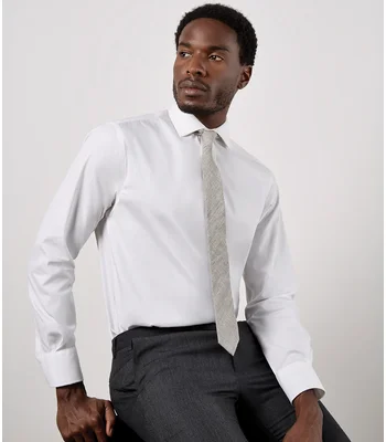 Kustom Kit Kustom Kit Premium Long Sleeve Classic Fit Oxford Shirt in WHI