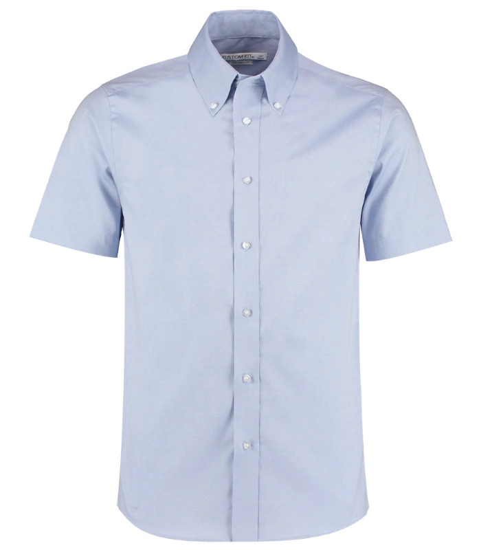 Kustom Kit Kustom Kit Premium Short Sleeve Tailored Oxford Shirt in LBL