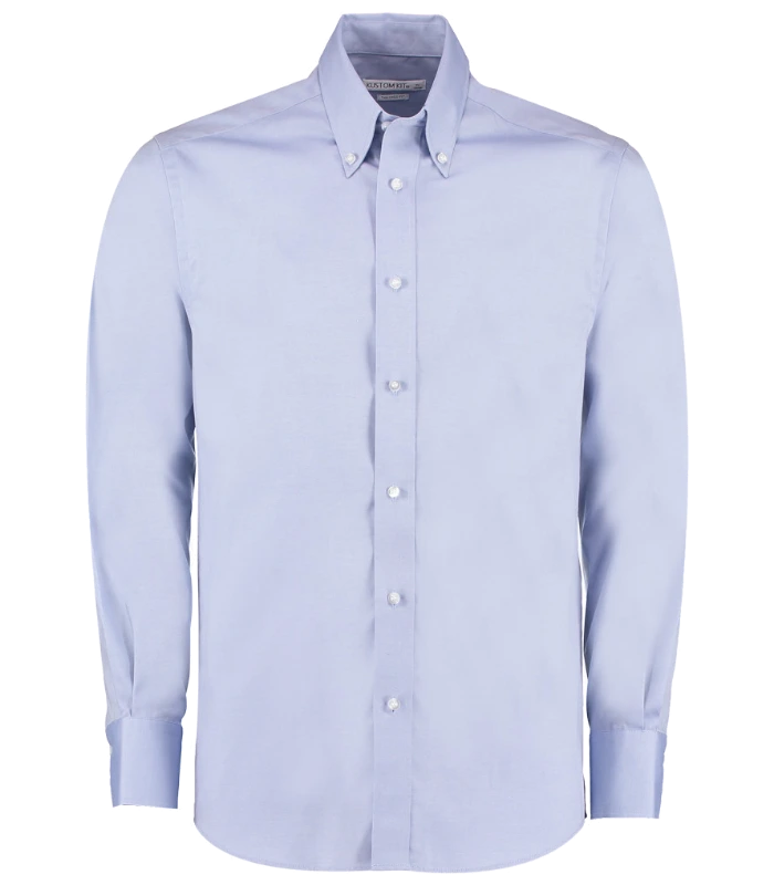 Kustom Kit Kustom Kit Premium Long Sleeve Tailored Oxford Shirt in LBL