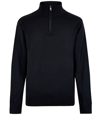 Kustom Kit Kustom Kit Regular Fit Arundel 1/4 Zip Sweater in Navy