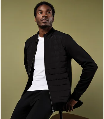 Kustom Kit Kustom Kit Regular Fit Quilted Full Zip Sweat Jacket in Black