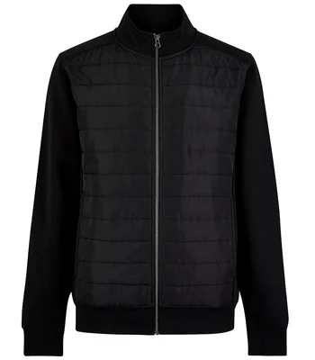 Kustom Kit Kustom Kit Regular Fit Quilted Full Zip Sweat Jacket in Black