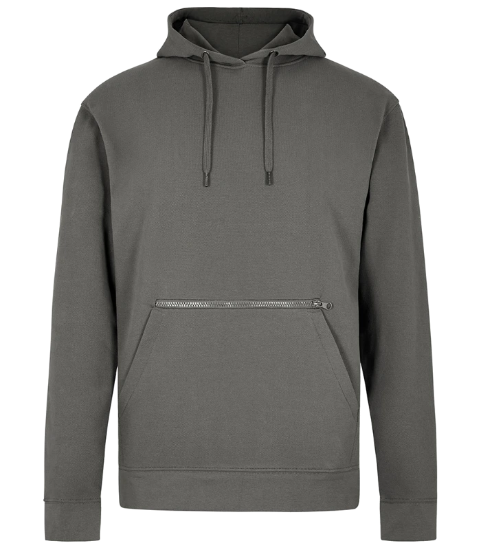 Kustom Kit Kustom Kit Regular Fit Piqué Zipped Pocket Hoodie in DGY