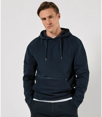 Kustom Kit Kustom Kit Regular Fit Piqué Zipped Pocket Hoodie in BLK