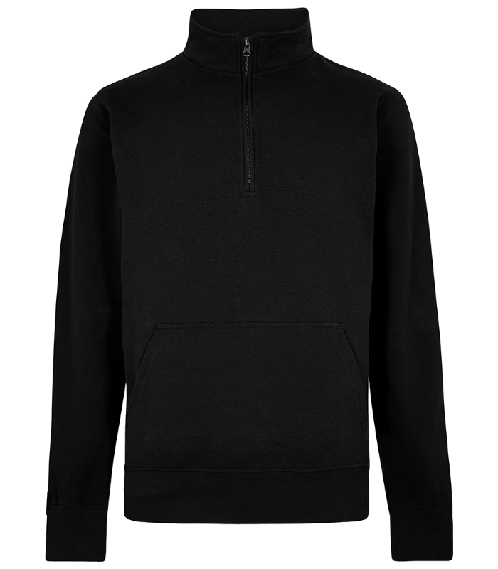Kustom Kit Kustom Kit Regular Fit 1/4 Zip Piqué Sweatshirt in BLK