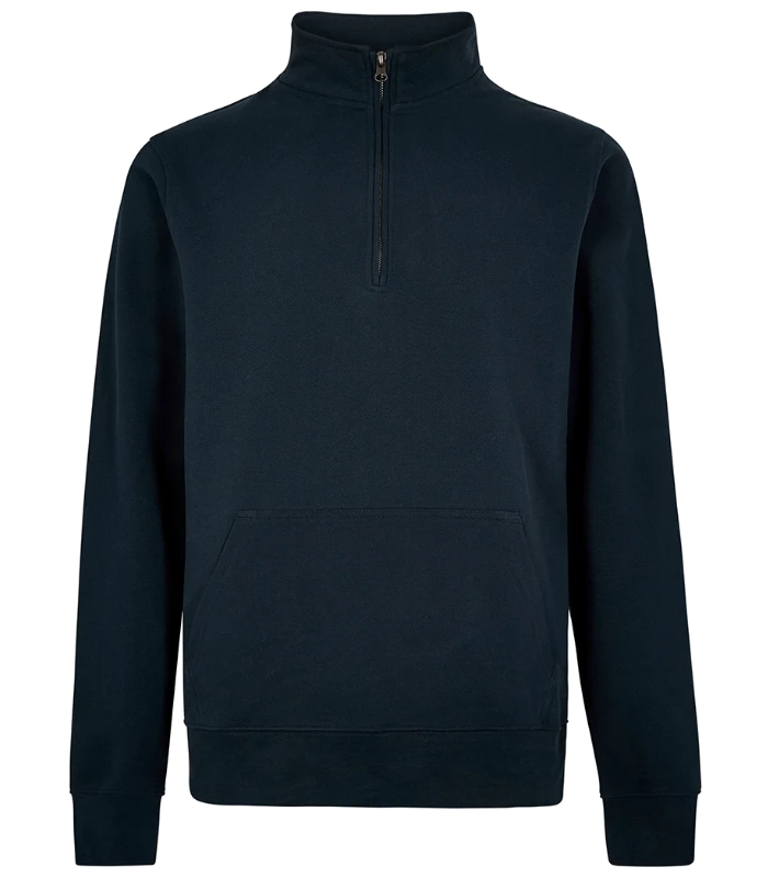 Kustom Kit Kustom Kit Regular Fit 1/4 Zip Piqué Sweatshirt in NAV