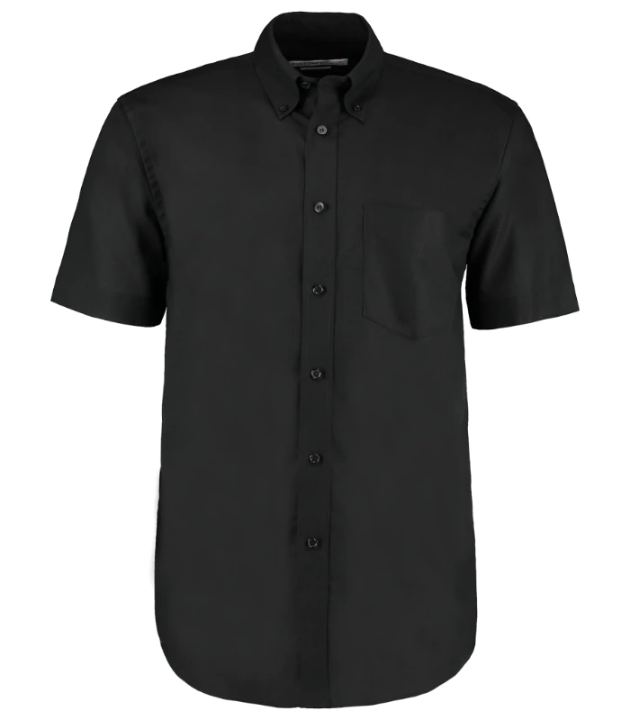 Kustom Kit Kustom Kit Short Sleeve Classic Fit Workwear Oxford Shirt in BLK