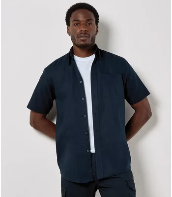 Kustom Kit Kustom Kit Short Sleeve Classic Fit Workwear Oxford Shirt in FNA