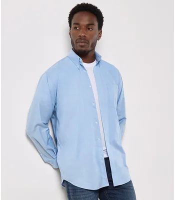 Kustom Kit Kustom Kit Long Sleeve Classic Fit Workwear Oxford Shirt in WHI