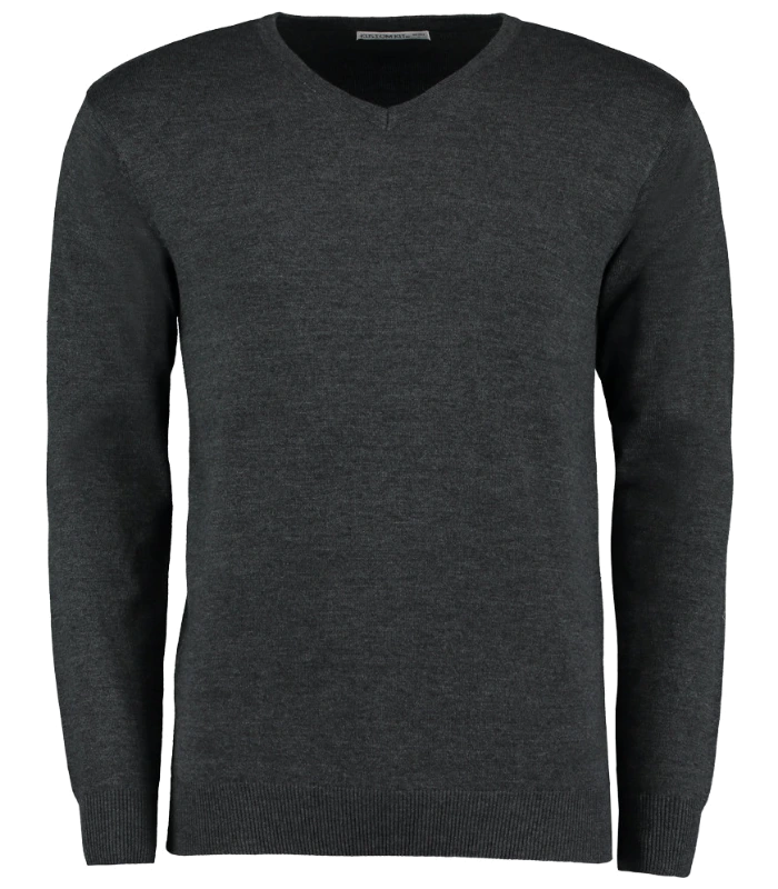 Kustom Kit Kustom Kit Arundel Cotton Acrylic V Neck Sweater in GPH