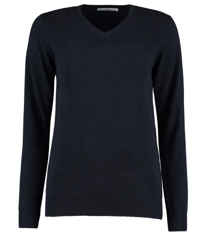 Kustom Kit Kustom Kit Ladies Arundel Cotton Acrylic V Neck Sweater in NAV