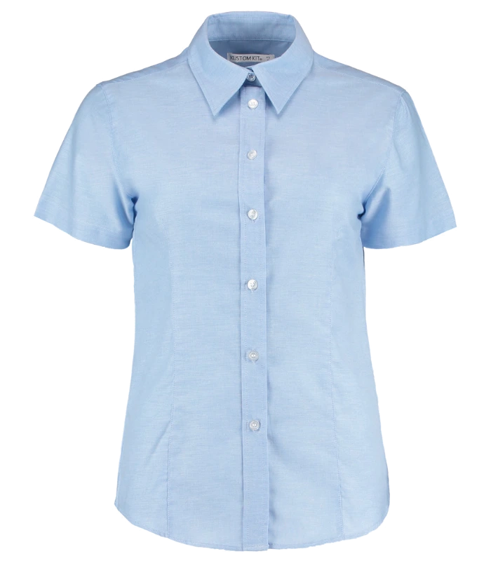 Kustom Kit Kustom Kit Ladies Short Sleeve Tailored Workwear Oxford Shirt in LBL
