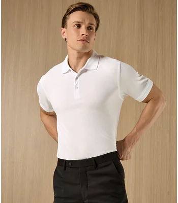 Kustom Kit Kustom Kit Klassic Slim Fit Poly/Cotton Piqué Polo Shirt in WHI