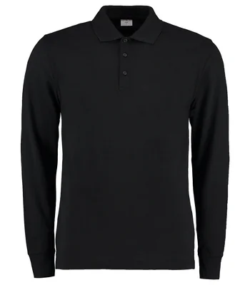 Kustom Kit Kustom Kit Long Sleeve Poly/Cotton Piqué Polo Shirt in BLK