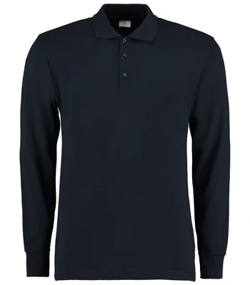 Kustom Kit Kustom Kit Long Sleeve Poly/Cotton Piqué Polo Shirt in NAV