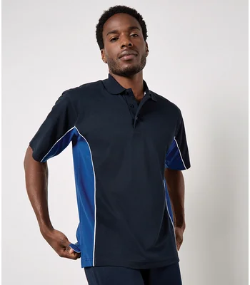 Kustom Kit Kustom Kit Track Poly/Cotton Piqué Polo Shirt in BK/GY