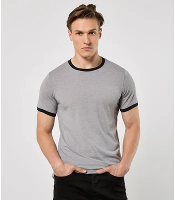 Kustom Kit Kustom Kit Fashion Fit Ringer T-Shirt in WH/BK