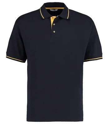 Kustom Kit Kustom Kit St Mellion Tipped Cotton Piqué Polo Shirt in BK/LM