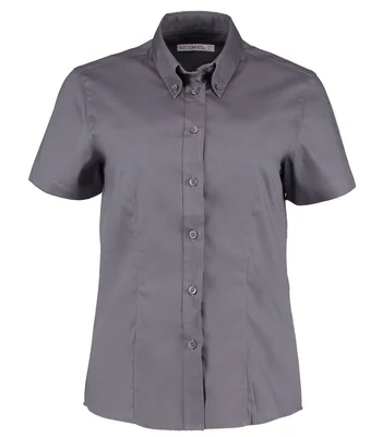 Kustom Kit Kustom Kit Ladies Premium Short Sleeve Tailored Oxford Shirt in CHA