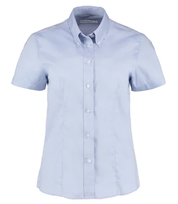 Kustom Kit Kustom Kit Ladies Premium Short Sleeve Tailored Oxford Shirt in LBL