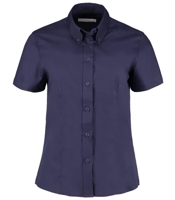 Kustom Kit Kustom Kit Ladies Premium Short Sleeve Tailored Oxford Shirt in MNV