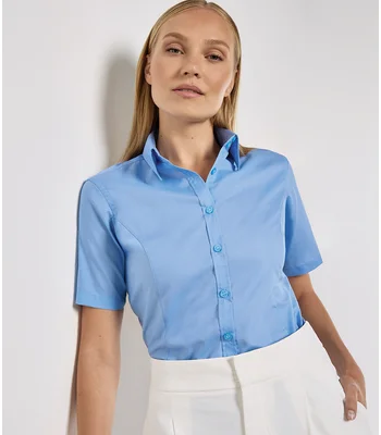 Kustom Kit Kustom Kit Ladies Short Sleeve Tailored Business Shirt
