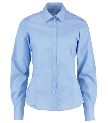 Kustom Kit Kustom Kit Ladies Long Sleeve Tailored Business Shirt in LBL