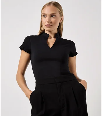 Kustom Kit Kustom Kit Ladies V Neck Corporate Top in BLK