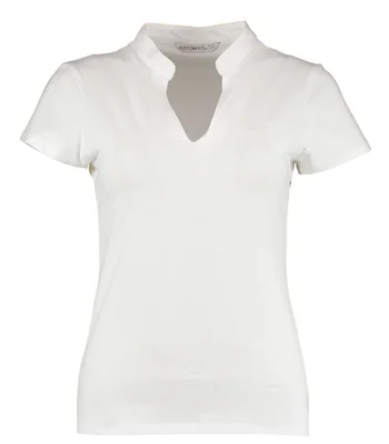 Kustom Kit Kustom Kit Ladies V Neck Corporate Top in WHI