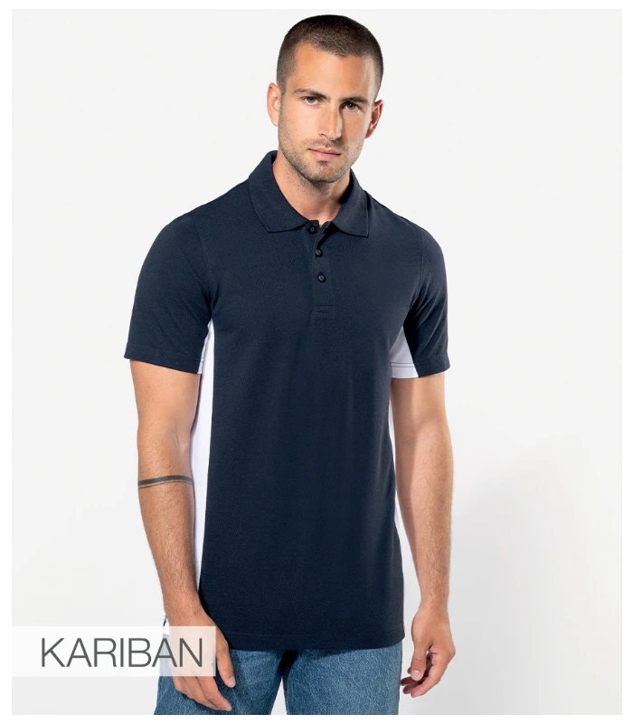 Kariban Kariban Flag Poly/Cotton Piqué Polo Shirt in BK/LM