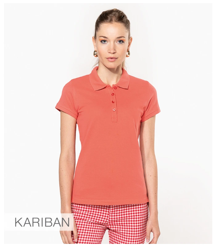 Kariban Kariban Ladies Short Sleeve Piqué Polo Shirt in BLK