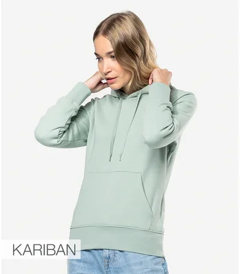 Kariban Kariban Ladies Eco Friendly Hooded Sweatshirt in SAG